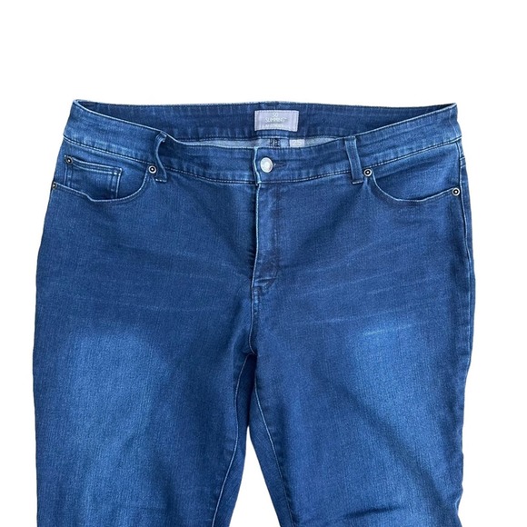 Chicos So Slimming Jeans Womens High Rise Stretch Dark Wash Short Pockets 14 - Picture 2 of 12